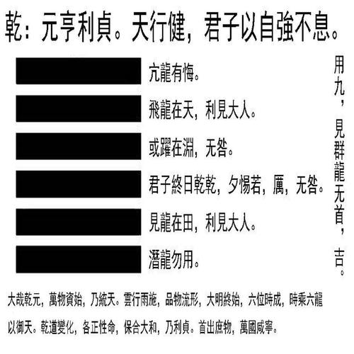 标题：乾卦六爻-六十四卦之一